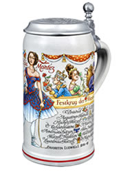 Oktoberfestkrug 2017 - Wirtekrug mit Zinndeckel aus Bayern