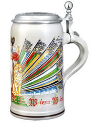Oktoberfestkrug 2019 - Wirtekrug mit Zinndeckel aus Bayern